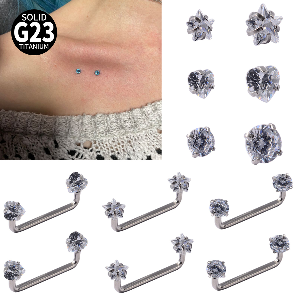 Body Jewelry Dermal - 3-1 SZT. Tytanowe kolczyki do mikrodermalnego