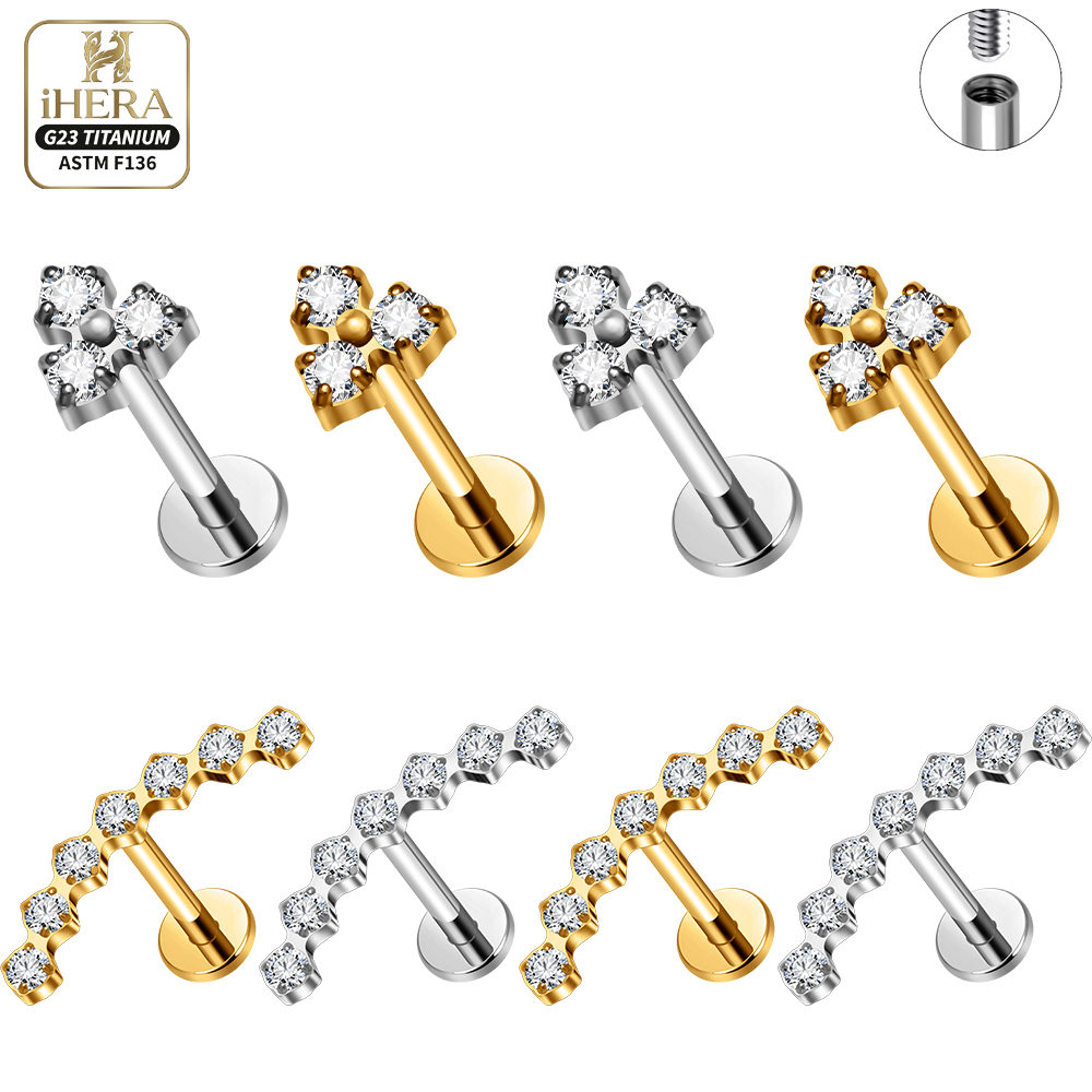 Flat Back Labret Stud - Hurtowy zestaw kolczyków do piercingu: 16G