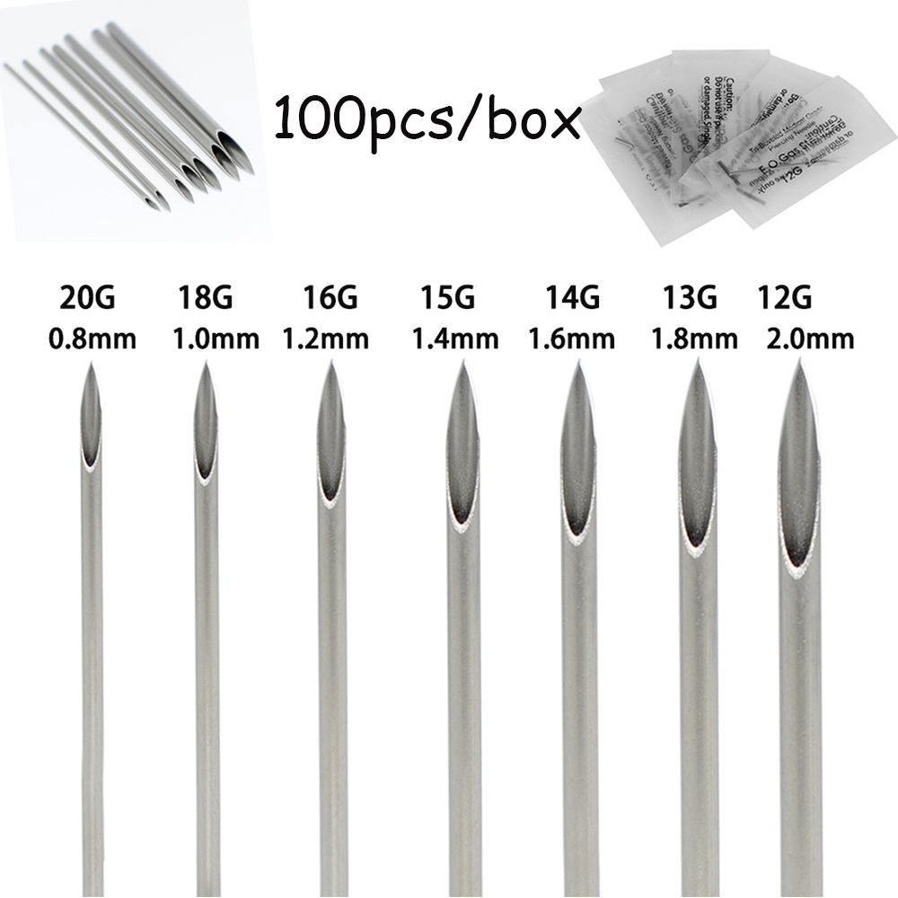 Body Jewelry Tool - 10-1000szt Igła do przekłuwania ciała 10G