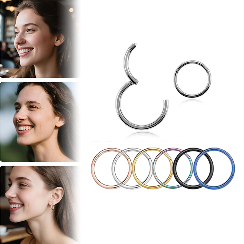 Body Jewelry Nose - Kolczyk typu clicker ze stali chirurgicznej