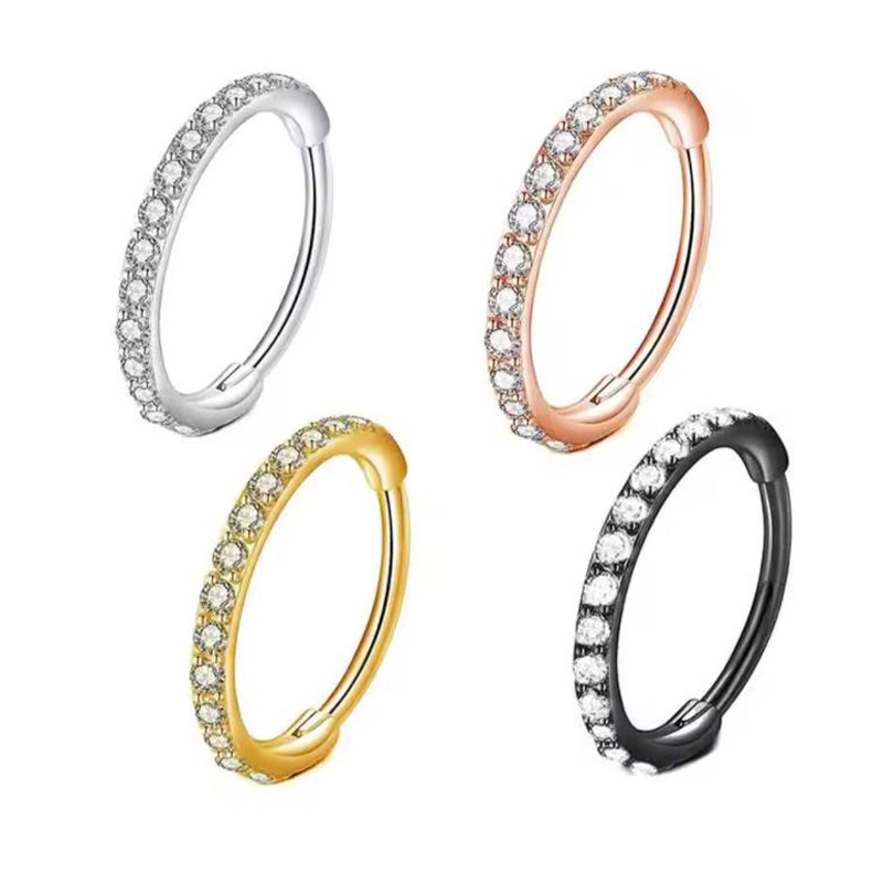 Body Jewelry Nose - Kolczyk do nosa 16G z przezroczystym