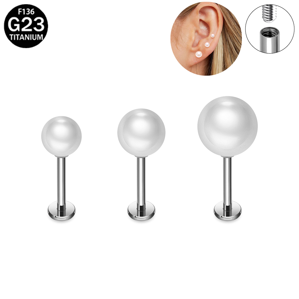 Flat Back Labret Stud - Kolczyki z tytanu ASTM F136 w