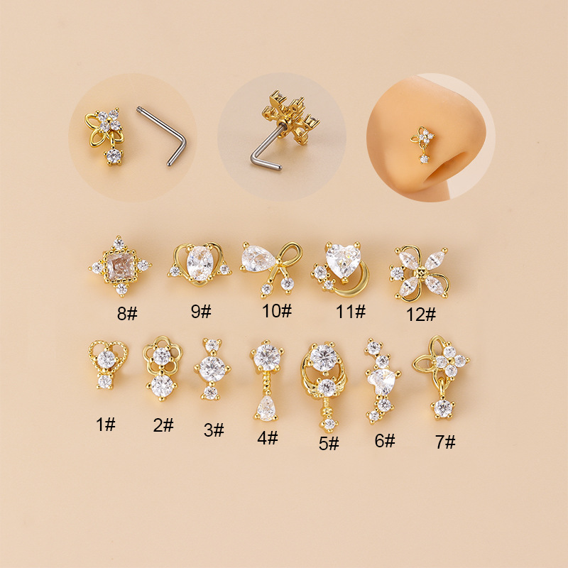 Body Jewelry Nose - Kolczyk do nosa w kształcie litery