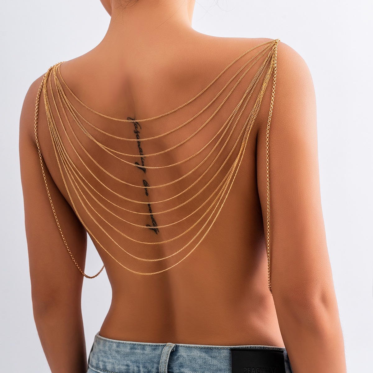 Body Jewelry Retainers - Klasyczny wielowarstwowy łańcuszek z frędzlami Kobiety