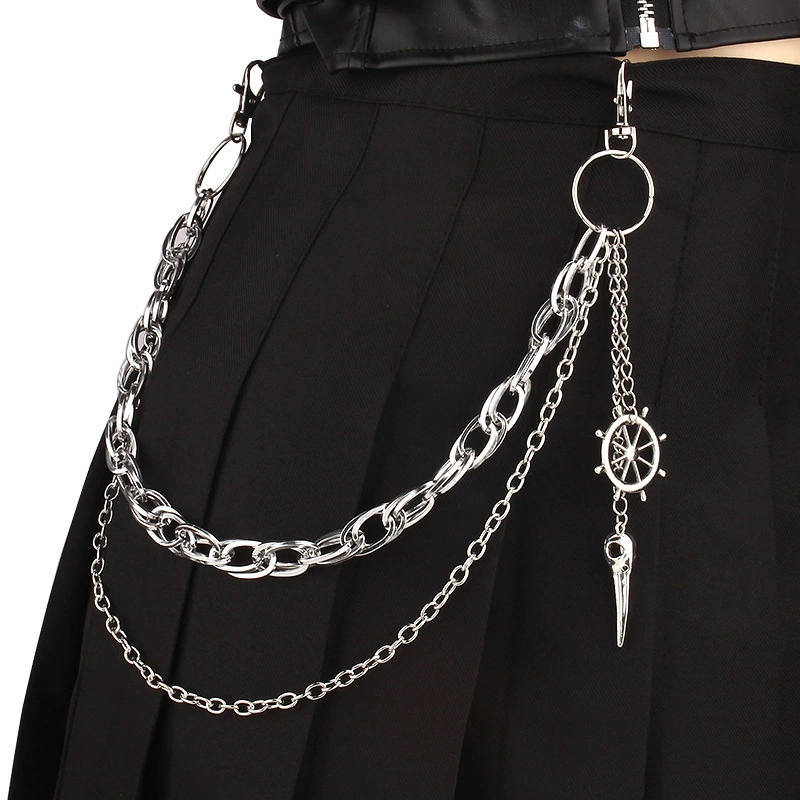 Body Jewelry Men - Podwójny łańcuch do spodni z zawieszkami
