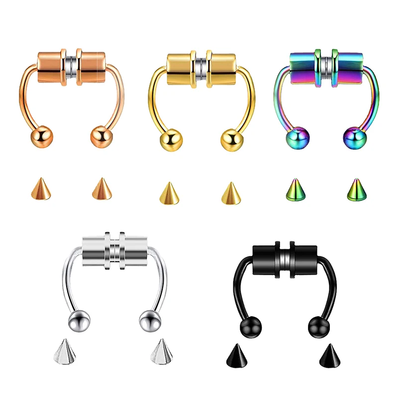 Body Jewelry Nose - Fałszywy piercing Pierścionek do nosa Hoop