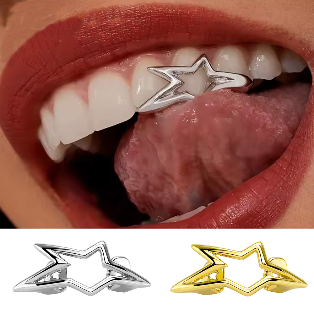 Body Jewelry Men - YOUNGX Cyberpunkowe Nieregularne Nakładki na Zęby