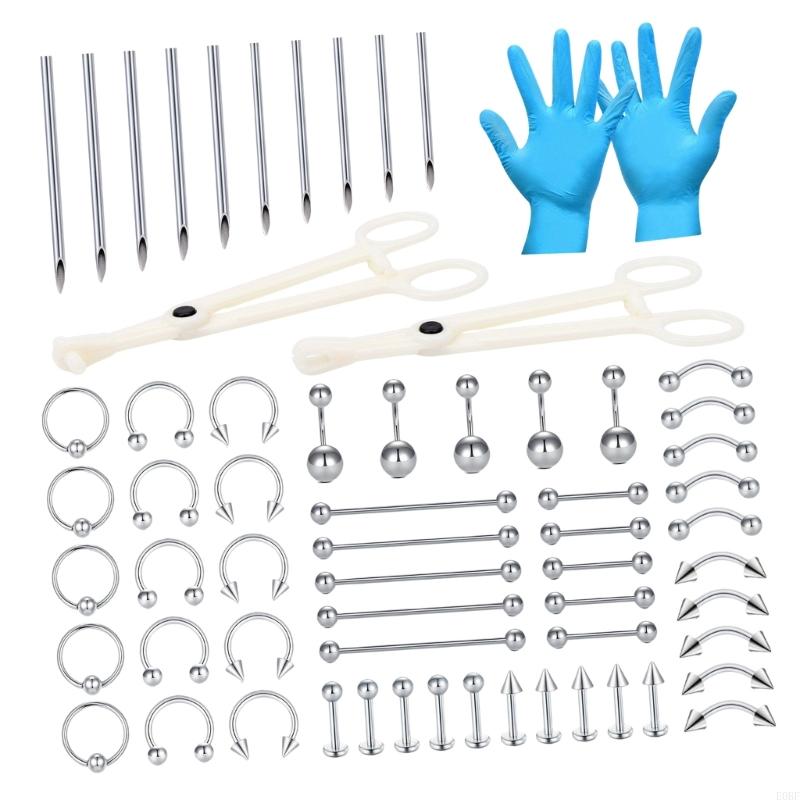Body Jewelry Ear Gauges - Kompletny zestaw biżuterii do piercingu, składający