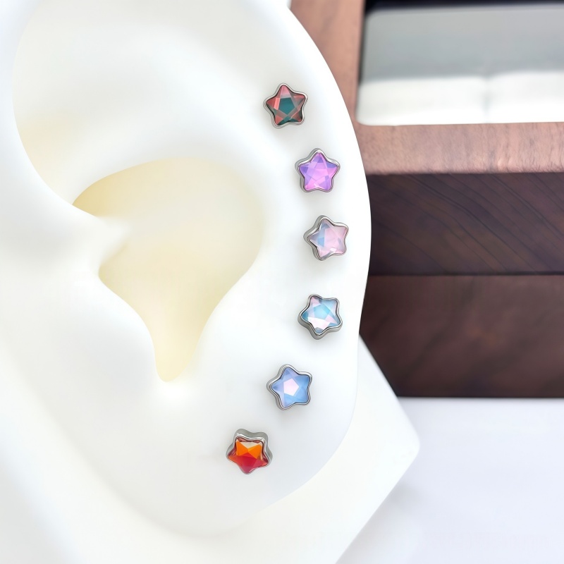 Flat Back Labret Stud - Kolczyki do chrząstki G23 16G z