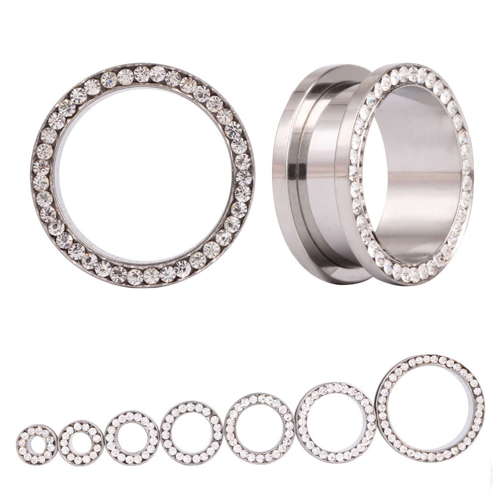 Body Jewelry Ear Gauges - 2 szt./lot Kryształowe tunele do uszu