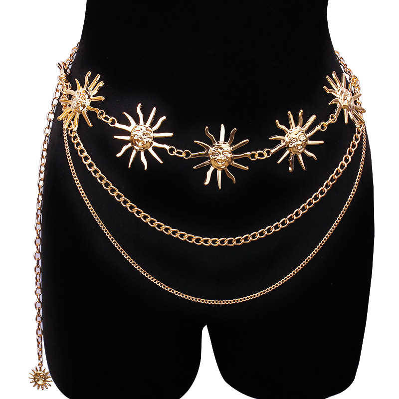 Body Jewelry Online - Gruby, wielowarstwowy punkowy gotycki łańcuszek na