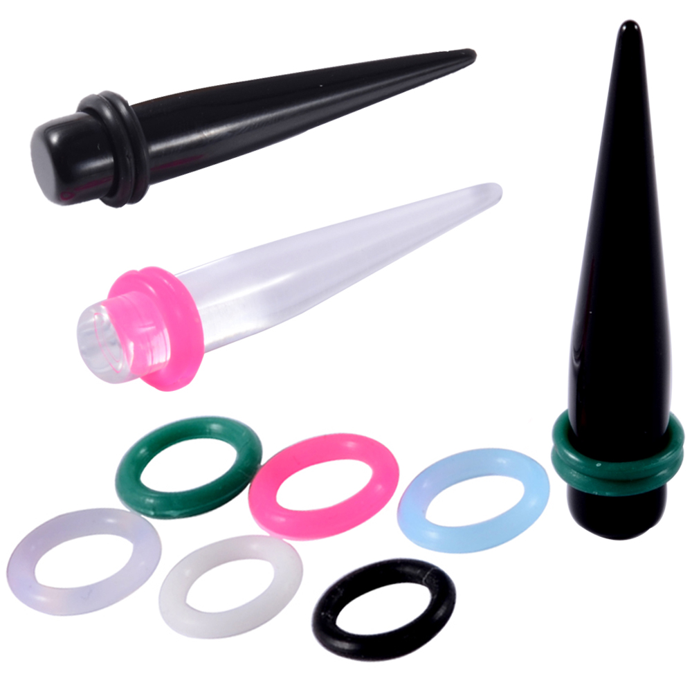 Body Jewelry Ear Gauges - 20 sztuk 1mm-22mm gumowe ucha stożek