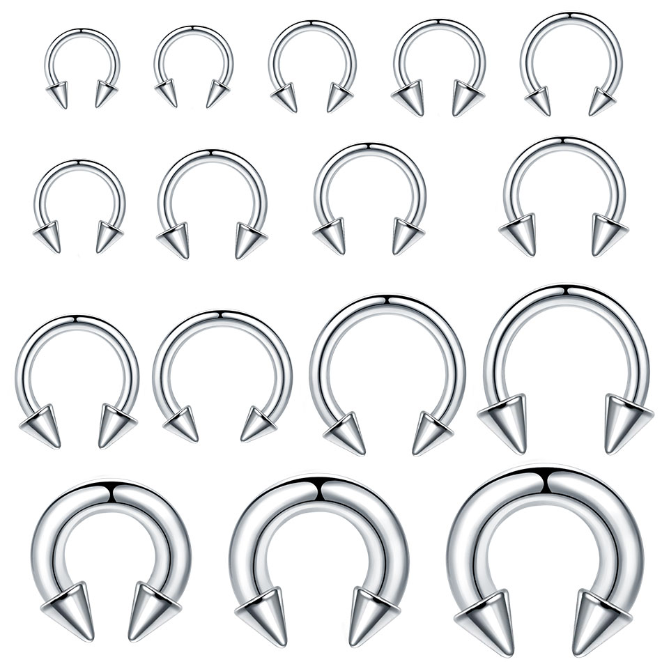 Body Jewelry Ear Gauges - 1 szt. Pierścień podkowy ze stali