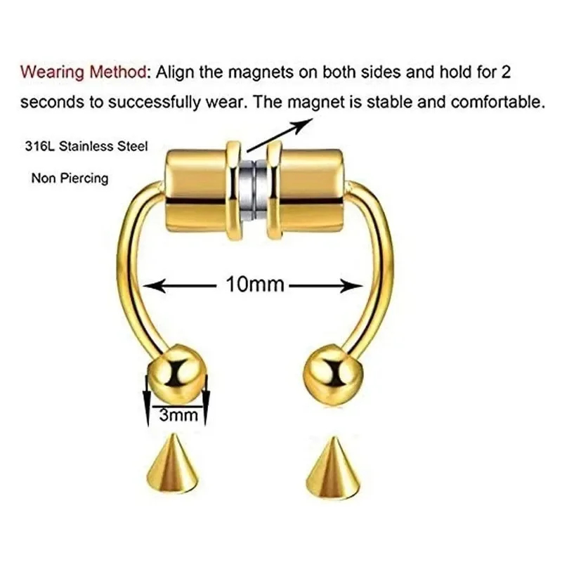 1/2/3 szt. Sztuczne magnetyczn – Body Jewelry Nose recenzja i cena