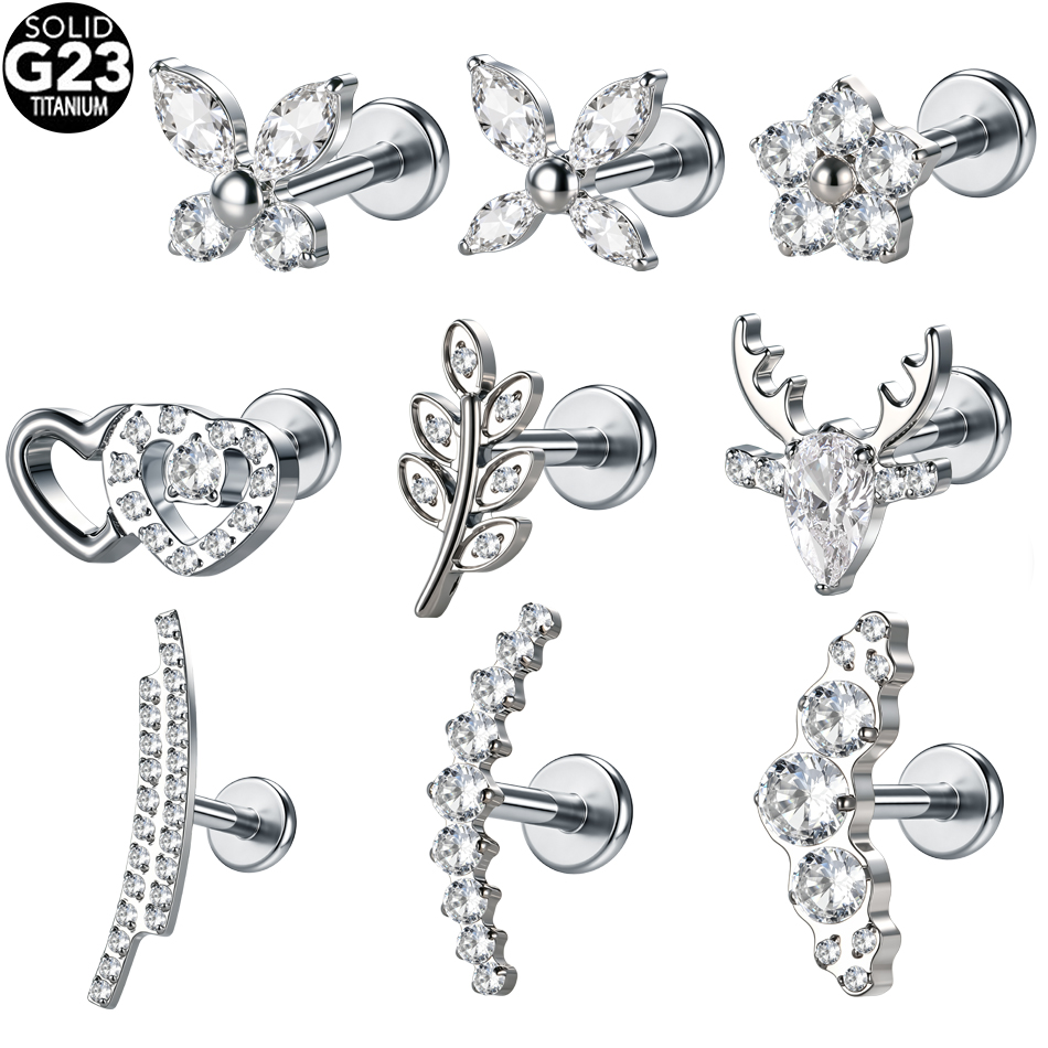 1/5 szt. Kolczyk do chrząstki  – Flat Back Labret Stud recenzja i cena