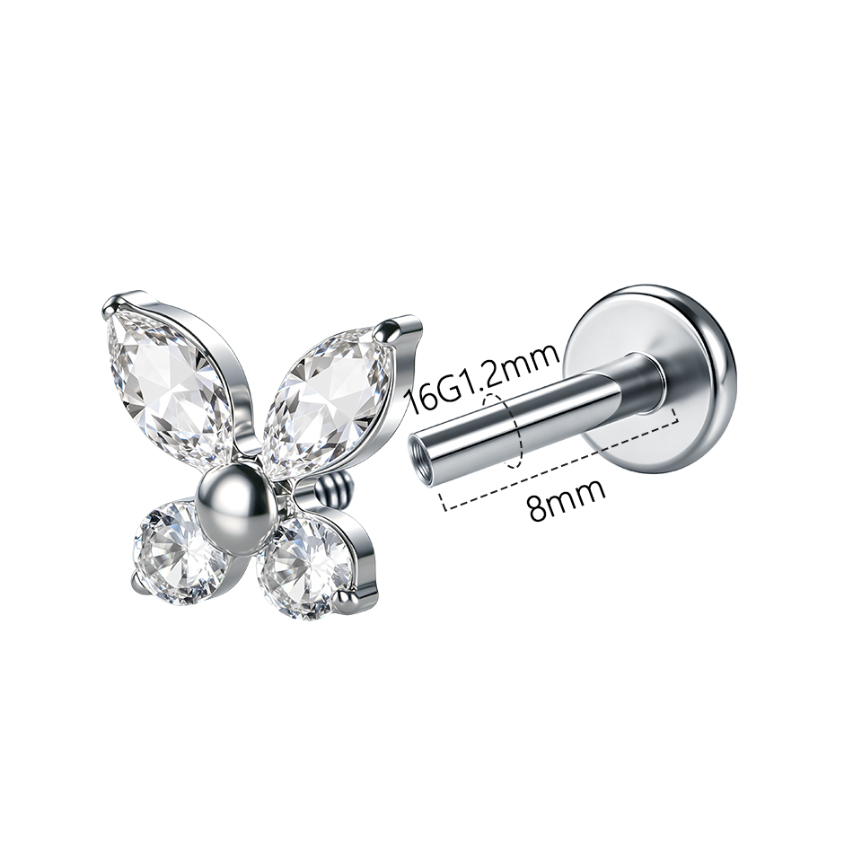 1/5 szt. Kolczyk do chrząstki  – Flat Back Labret Stud recenzja i cena