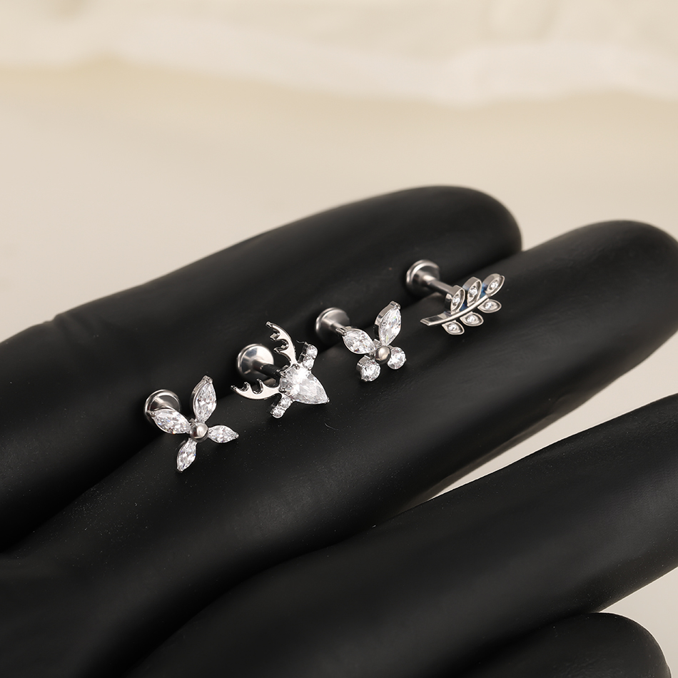 1/5 szt. Kolczyk do chrząstki  – Flat Back Labret Stud recenzja i cena