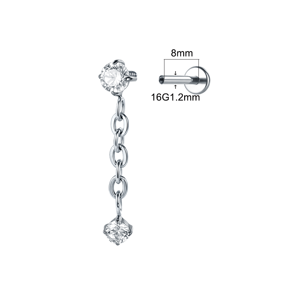 1 szt. Tytan ASTM F136 16G Kol – Flat Back Labret Stud recenzja i cena