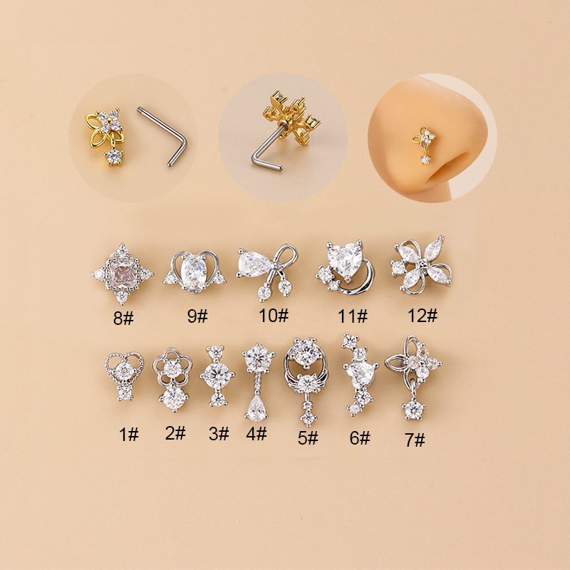 Kolczyk do nosa w kształcie li – Body Jewelry Nose recenzja i cena