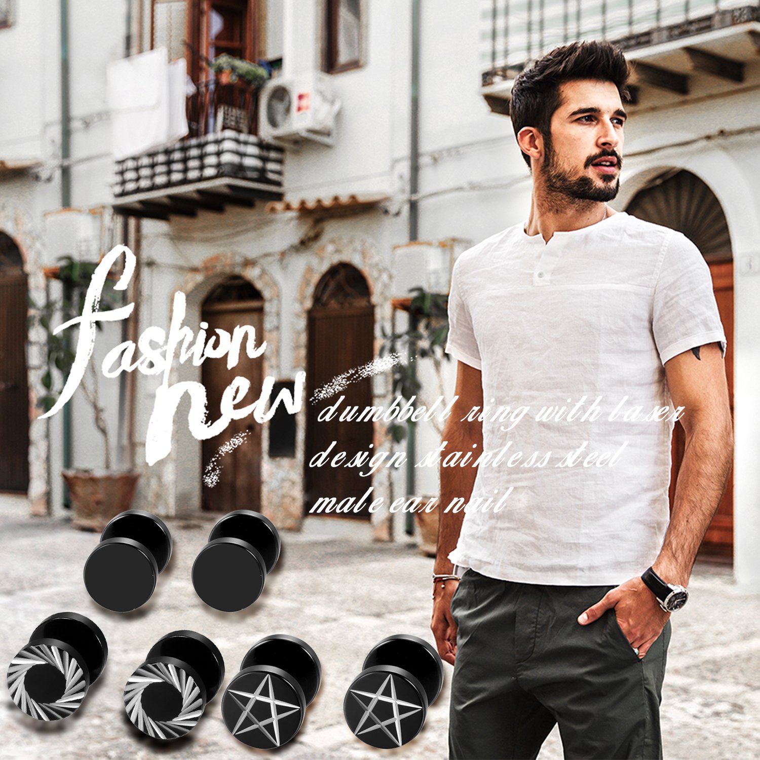 2 sztuk/6 sztuk czarne stal ni – Body Jewelry Ear Gauges recenzja i cena