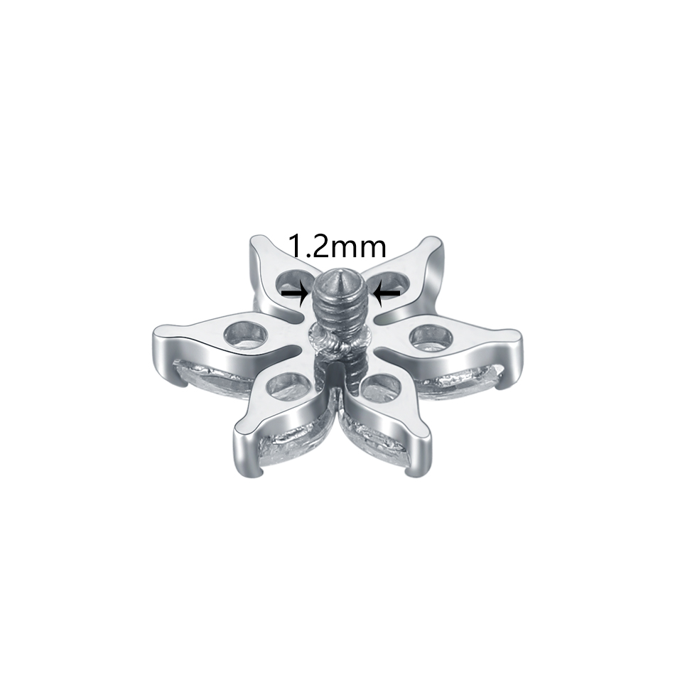 1/5PCS Titanium Crystal Flower – Body Jewelry Dermal recenzja i cena