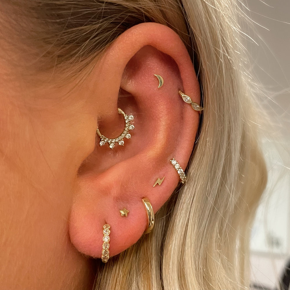 Gwiazda księżyc kolczyk do mał – Flat Back Labret Stud recenzja i cena