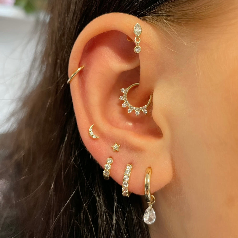 Gwiazda księżyc kolczyk do mał – Flat Back Labret Stud recenzja i cena