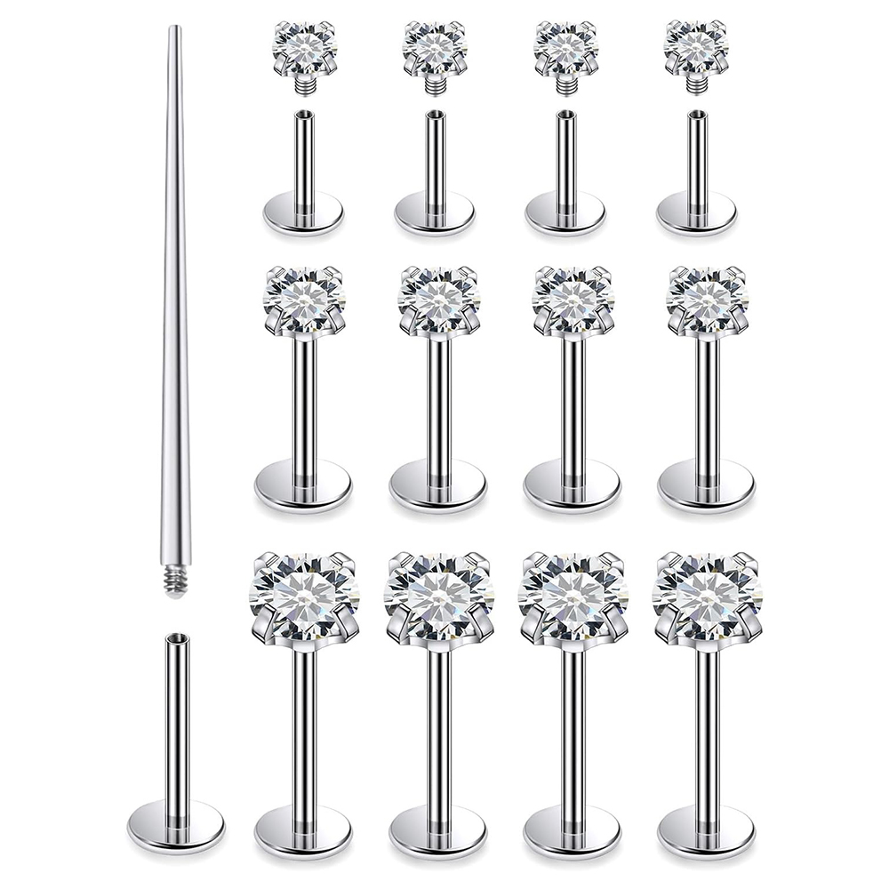 13 PCS Labret Piercing Set Sur – Flat Back Labret Stud recenzja i cena