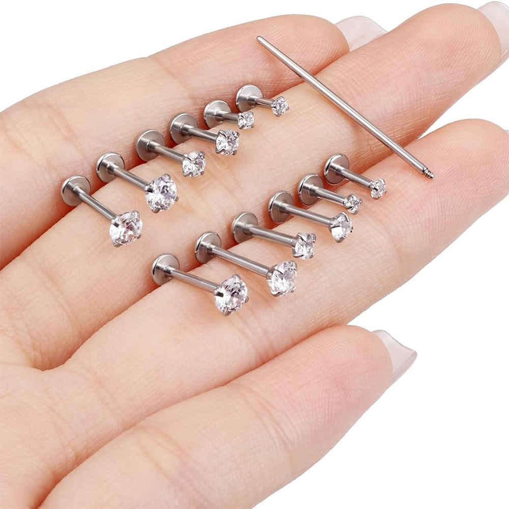 13 PCS Labret Piercing Set Sur – Flat Back Labret Stud recenzja i cena