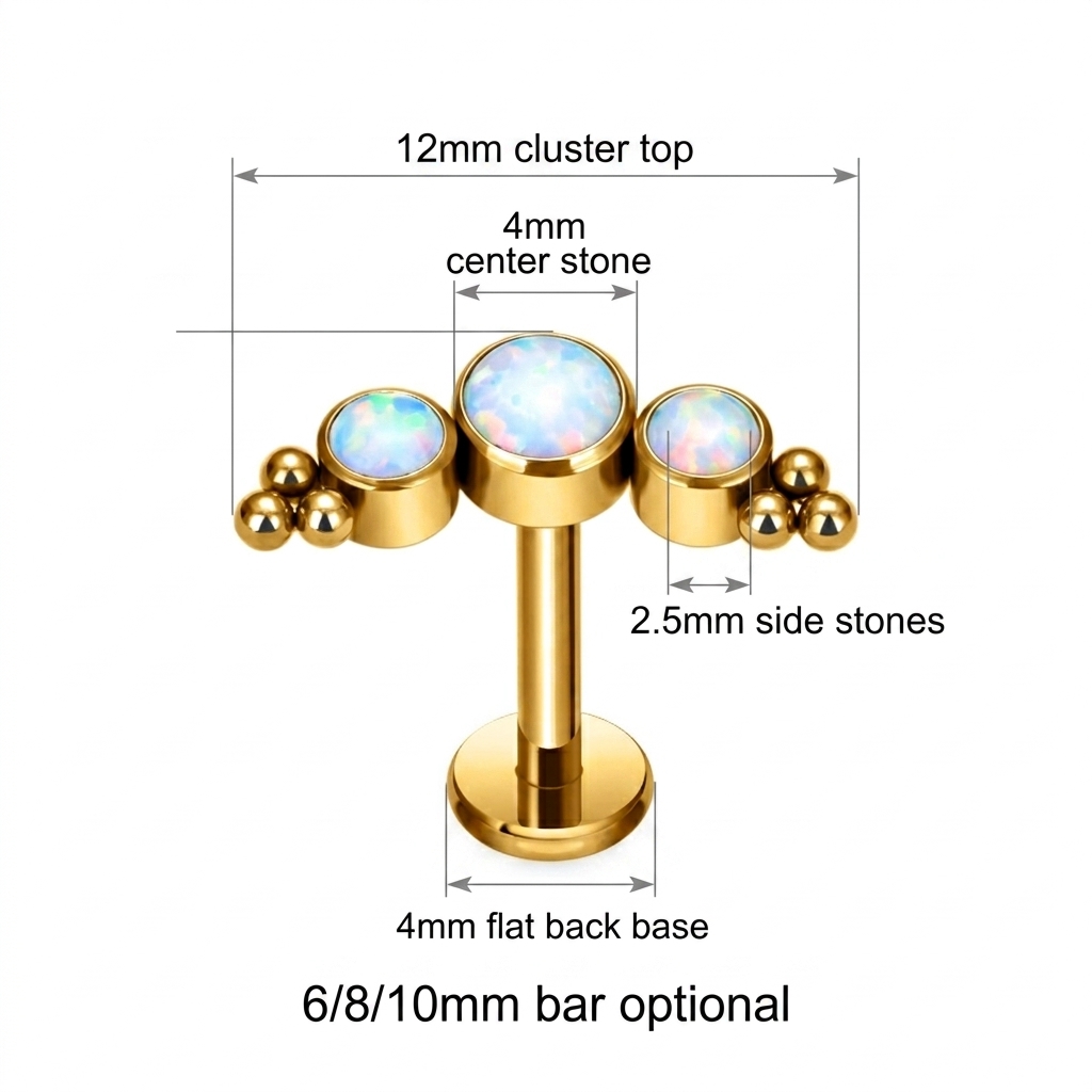 Klaster z kamieniami z tytanu  – Flat Back Labret Stud recenzja i cena