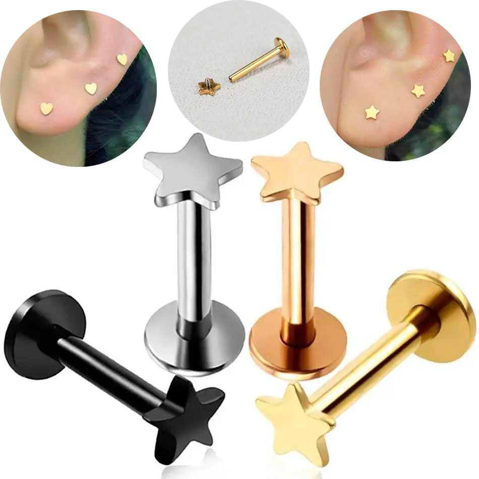 16G Piercing Titanium Steel In – Flat Back Labret Stud recenzja i cena