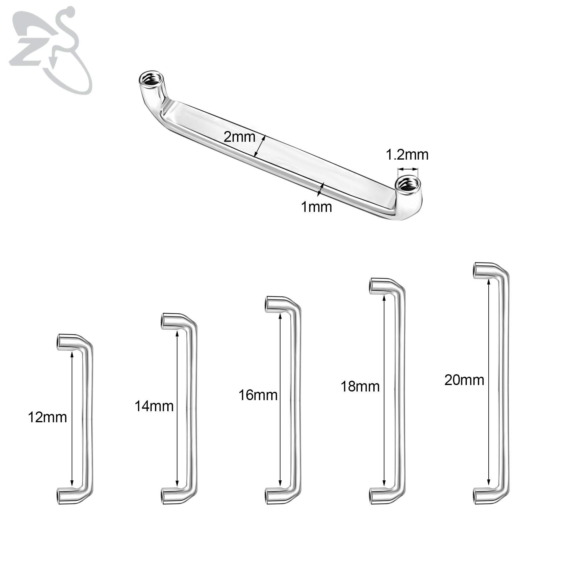 ZS 1PC 16G G23 tytanu pionowe  – Body Jewelry Dermal recenzja i cena