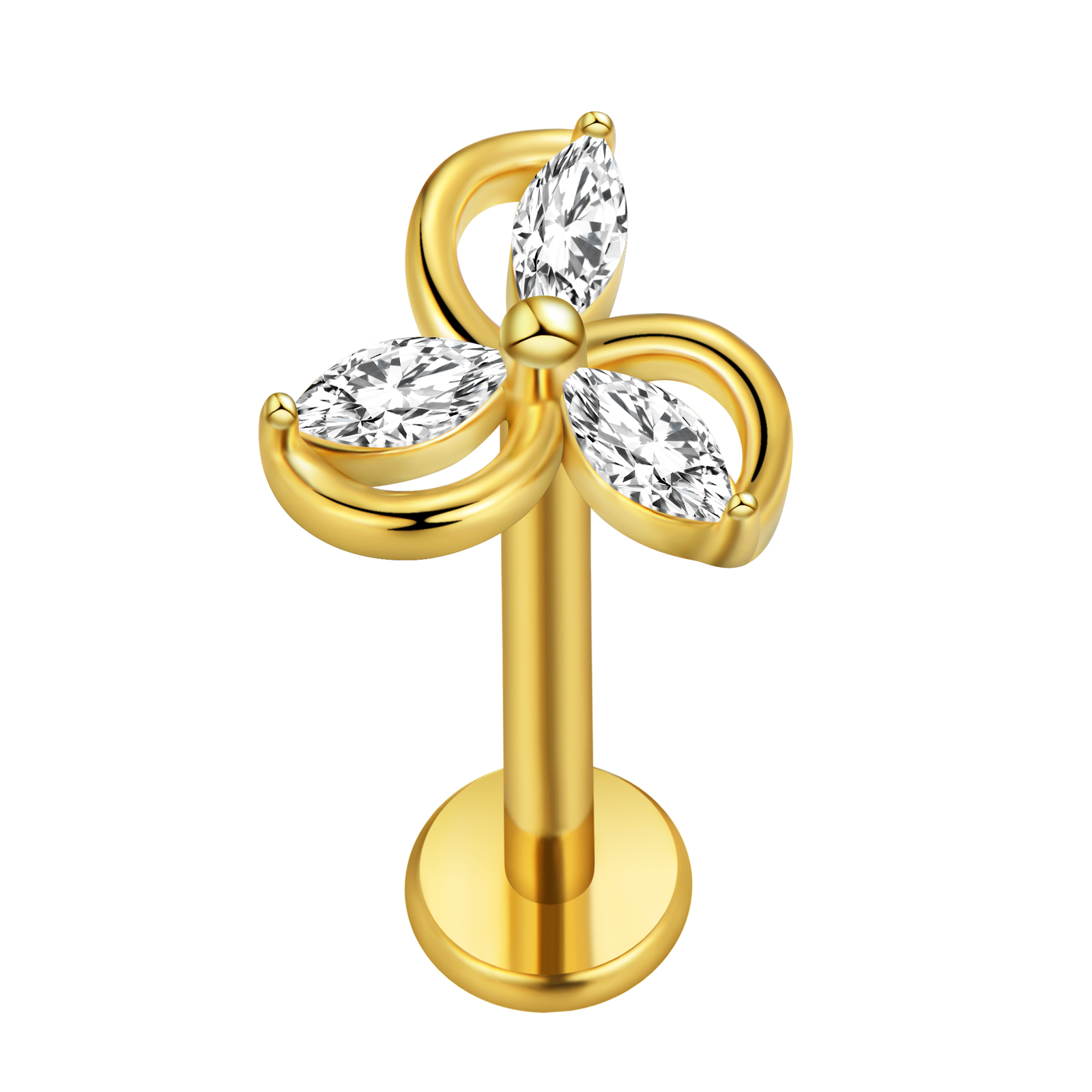 Liść klonu Labret Piercing gwi – Flat Back Labret Stud recenzja i cena