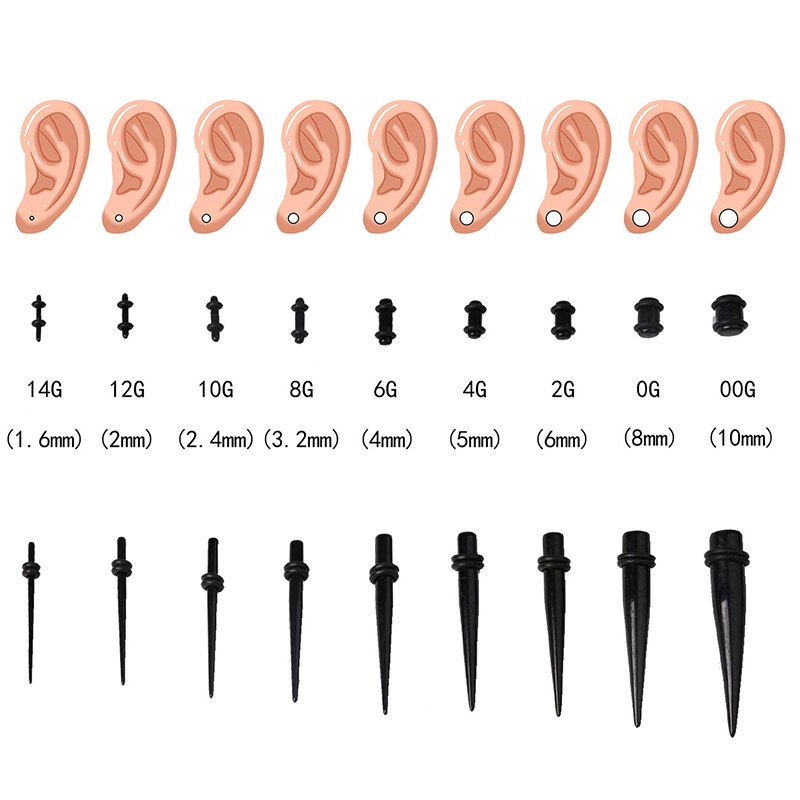 Zestaw 50 szt. akrylowych kolc – Body Jewelry Ear Gauges recenzja i cena