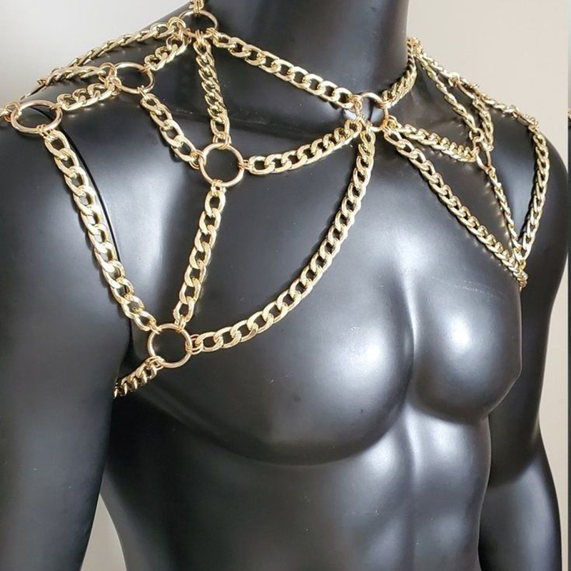 Punk Men Shoulder Body Chain B – Body Jewelry Men recenzja i cena
