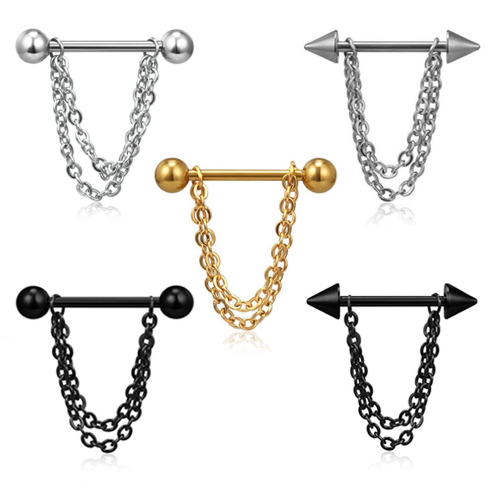 14G Czarny Punk Piercing do su – Body Jewelry Nipple Chain recenzja i cena