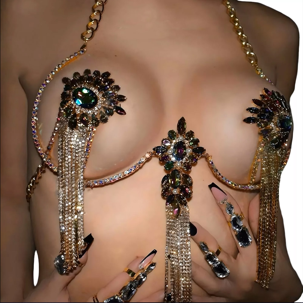 Seksowny frędzel kolorowy krys – Body Jewelry Nipple Chain recenzja i cena